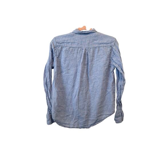 Everlane The Linen Relaxed Shirt Long Sleeve Classic Coastal Button Down Shirt 2 - Picture 7 of 11